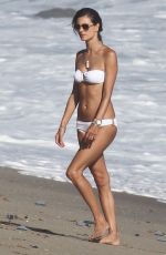 ALESSANDRA AMBROSIO in White Bikini at a Beach in Malibu