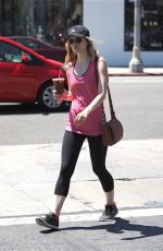 ALISON PILL in Leggings Out and About in Hollywood