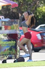 AMANDA CERNY in Shorts and Tank Top Playing Basketball in Beverly Hills