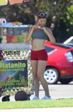 AMANDA CERNY in Shorts and Tank Top Playing Basketball in Beverly Hills