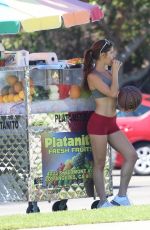 AMANDA CERNY in Shorts and Tank Top Playing Basketball in Beverly Hills