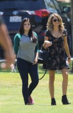 ARIEL WINTER and SARAH HYLAND on the Set of Modern Family in Pasadena
