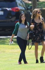 ARIEL WINTER and SARAH HYLAND on the Set of Modern Family in Pasadena