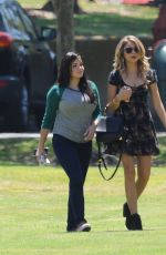ARIEL WINTER and SARAH HYLAND on the Set of Modern Family in Pasadena