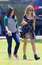 ARIEL WINTER and SARAH HYLAND on the Set of Modern Family in Pasadena