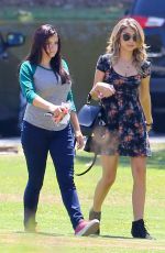 ARIEL WINTER and SARAH HYLAND on the Set of Modern Family in Pasadena