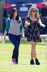 ARIEL WINTER and SARAH HYLAND on the Set of Modern Family in Pasadena