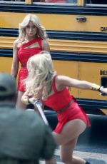 ASHLEY BENSON on the Pixel Movie Set in Toronto