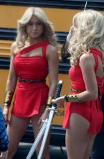 ASHLEY BENSON on the Pixel Movie Set in Toronto