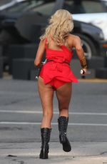 ASHLEY BENSON on the Set of Pixels in Toronto
