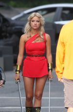 ASHLEY BENSON on the Set of Pixels in Toronto