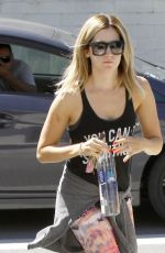 ASHLEY TISDALE Heads to a Pilates Class in Studio City