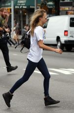 CARA DELEVINGNE Heading to a Metting in New York