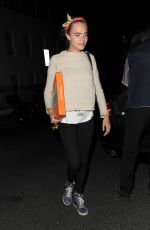 CARA DELEVINGNE Leaves Chiltern Firehouse in London