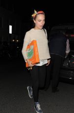 CARA DELEVINGNE Leaves Chiltern Firehouse in London