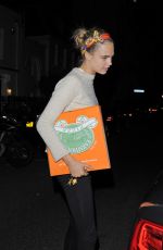 CARA DELEVINGNE Leaves Chiltern Firehouse in London