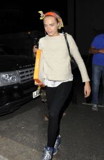 CARA DELEVINGNE Leaves Chiltern Firehouse in London