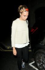 CARA DELEVINGNE Leaves Chiltern Firehouse in London