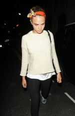 CARA DELEVINGNE Leaves Chiltern Firehouse in London