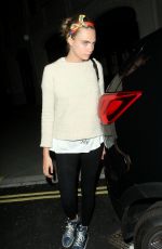 CARA DELEVINGNE Leaves Chiltern Firehouse in London
