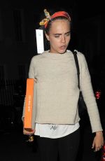 CARA DELEVINGNE Leaves Chiltern Firehouse in London