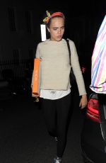 CARA DELEVINGNE Leaves Chiltern Firehouse in London