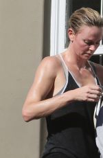 CHARLIZE THERON Leaves Yoga Class in South Africa