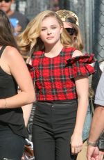 CHLOE MORETZ Arrives at Jimmy Kimmel Live! in Hollywood