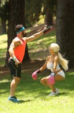 COURTNEY STODDEN Workout at Griffith Park in Hollywood