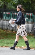 DAISY LOWE Walks Her Dog Out in Primrose Hill
