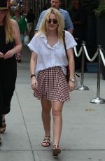 DAKOTA FANNING in Short Skirt Out in Soho