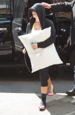 DEMI LOVATO Out with Pillow in New York