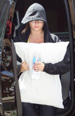 DEMI LOVATO Out with Pillow in New York