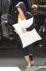 DEMI LOVATO Out with Pillow in New York