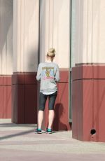 ELLE FANNING in Leggings Leaves a Gym in Los Angeles