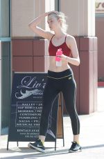 ELLE FANNING in Spandex and Tank Top at a Gym in Los Angeles