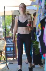 ELLE FANNING in Tank Top Out in Studio City
