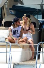 ELLIE GOULDING in Bikini and Her Boyfriend Dougie Poynter at a Yacht in Ibiza