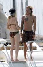 ELLIE GOULDING in Bikini and Her Boyfriend Dougie Poynter at a Yacht in Ibiza