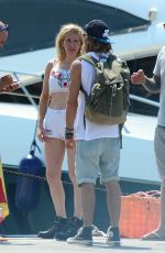 ELLIE GOULDING in Bikini and Her Boyfriend Dougie Poynter at a Yacht in Ibiza