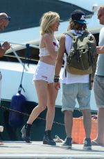ELLIE GOULDING in Bikini and Her Boyfriend Dougie Poynter at a Yacht in Ibiza