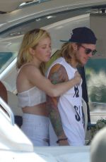 ELLIE GOULDING in Bikini and Her Boyfriend Dougie Poynter at a Yacht in Ibiza