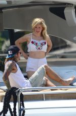 ELLIE GOULDING in Bikini and Her Boyfriend Dougie Poynter at a Yacht in Ibiza