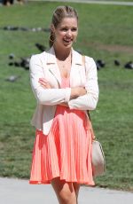 EMILY BETT RICKARDS on the Set of The Flash and Arrow in Vancouver