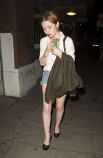 EMILY BROWNING Arrives at Nick Grimshaw