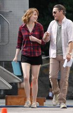 EMMA STONE on the Set of New Woody Allen’s Movie in Newport