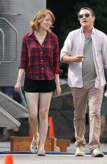 EMMA STONE on the Set of New Woody Allen’s Movie in Newport