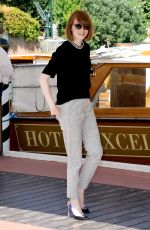 EMMA STONE Out and About in Venice
