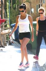 EVA LONGORIA in Shorts Leaves a Gym in Los Angeles