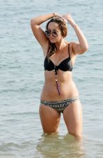 FRAN NEWMAN-YOUNG in Bikini at a Beach in Ibiza